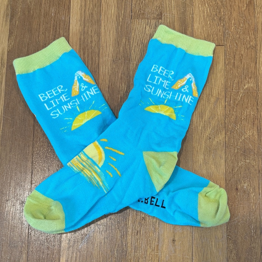 *last chance* Blue, Lime Green, & Yellow Fun Socks